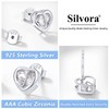 Silvora Letter Earrings 925 Silver Letter Stud Earrings with Zirconia