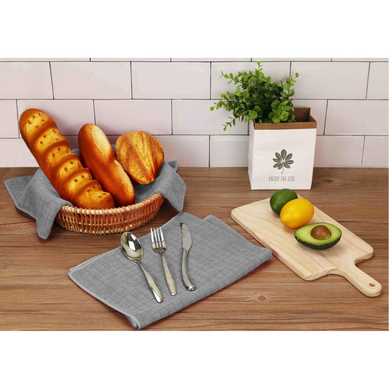 gryeer 8 Pack Tea Towels, 100% Microfibre, Soft, Super Absorbent