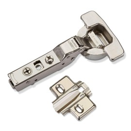 2 x Master Toolless T45 Pot Hinge Tool-Free Pot Mounting Corner Stop 110° with Damper (Soft-Close) and Cross Plate with Slotted Hole Adjustment Pot Hinges by SO-TECH®