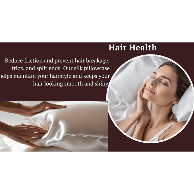 TUFAA GLAM Premium Pure Silk Pillowcase (Ivory)