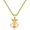 JAJAFOOK Men's Stainless Steel Silver Nautical Anchor Jesus Cross Necklace