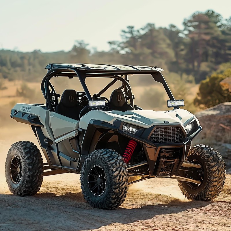 Nilight Side Shooter Light Bar 7 Inch Triple Row Spot