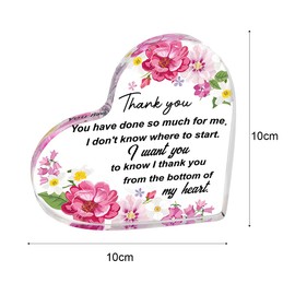 Lotsdonxia A Single Transparent Acrylic Heart-Shaped Desktop Ornament, Serving as a Crystal-Clear Gift to Express Gratitude, Ideal for Teachers, Friends, and Colleagues-A