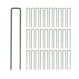 Artificial Grass Pins, U-shaped Pins, Green (5.9 inches (150 mm), Set of 30 (30)