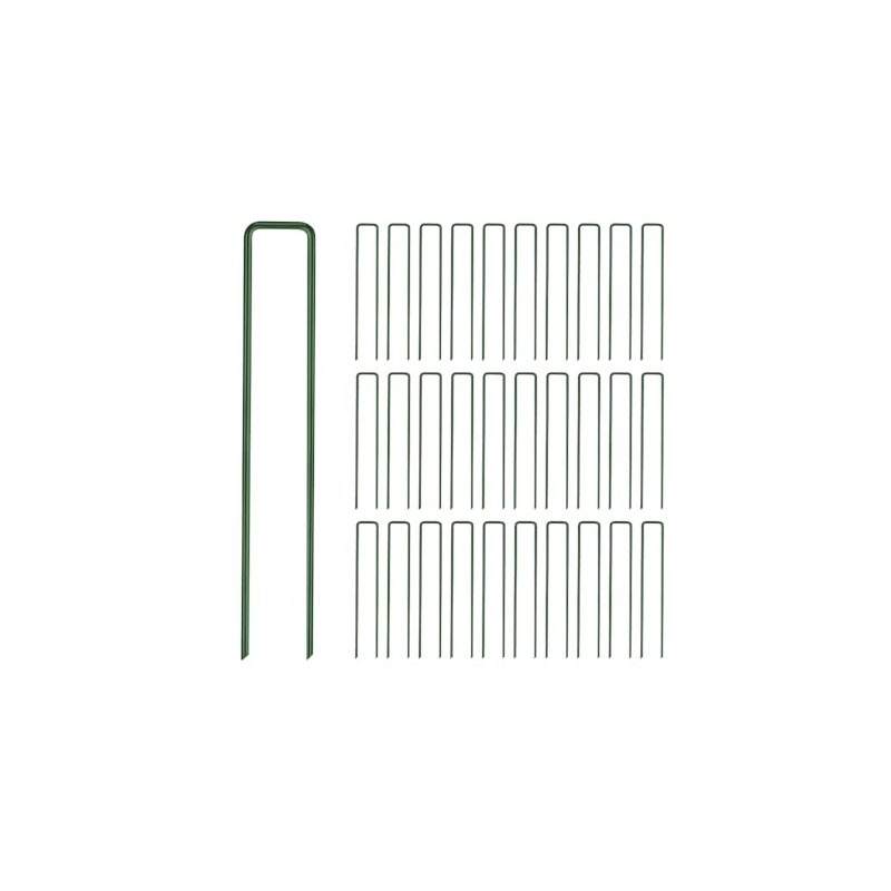 Artificial Grass Pins, U-shaped Pins, Green (5.9 inches (150 mm),