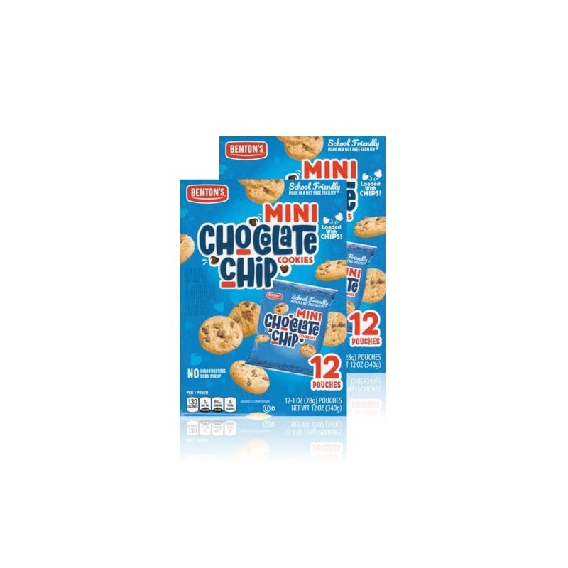 Benton’s Mini Cookie Snack Packs (2 Boxes, Chocolate Chip)