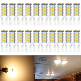 UNXMRFF - T10 921 LED Bulb Warm White Camper Light Bulbs 168 912 194 LED Bulb for 12V RV Light Bulbs Travel Trailer RV Interior Ceiling Lights Car Map lights, Dome lights, Door Lights (Pack of 20)