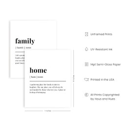 HAUS AND HUES Family Quotes Wall Art Love Picture Decor - Black and White Pictures for Family Wall Art, Black and White Wall Art for Bedroom, Black and White Art (Unframed 11x14)