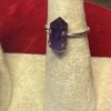 Natures Creations Stackable Amethyst crystal point sterling silver ring size