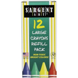 Sargent Art 22-0702 12-Count Box Large Crayon Refill, Yellow