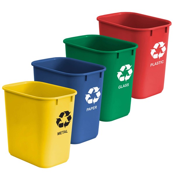 Acrimet Wastebasket Bin for Recycling, 6.75 Gallon/ 27 Quart/ 25.552
