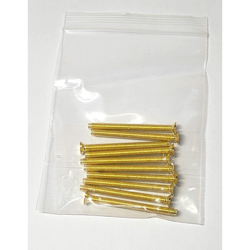 Pack of 10 Brass Electrical Screws 40mm X 3.50mm Brass(Gold)