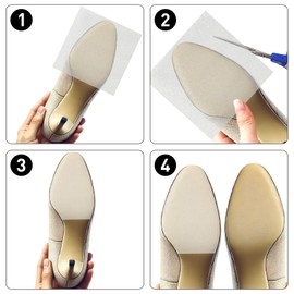 Tienyuu Shoe Care Kits 6 Pack Sole Protector Stickers for High Heel Shoes - Clear CL Compatible for Christian Louboutin Red Bottoms - Universal Fit for All Heels, 10x10cm Sheets