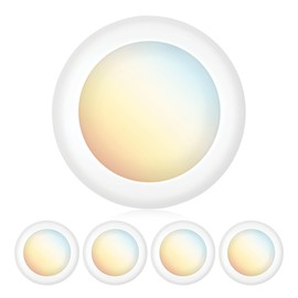 PARMIDA (4 Pack) 5/6 Inch Dimmable 5CCT LED Disk Lights, 15W Flush Recessed Ceiling Lighting, 5 Color Selectable 2700K/3000K/3500K/4000K/5000K, 1050lm, J-Box Or Recessed Can Installation, UL-Listed