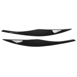 2PCs Front Headlight Eyebrow Cover Car Exterior Trim Replacement for 3 Series E90 E91 Sedan Touring 2005‑2012 Glossy Black