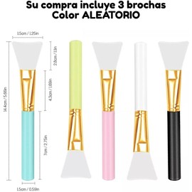 Kit de 3 Brochas de Silicona para Mascarillas Faciales - Pinceles Aplicadores Suaves para Cremas, Arcilla y Serums - Herramienta de Belleza Higienica y Reutilizable