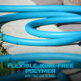 Aqua Joe AJPGH50-DWS Hybrid Polymer Flex Garden Hose, Kink-Free Hose, 450 PSI Max, 50 Feet Long, 5/8 Inches Wide