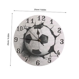 WOONEKY Silent Non Ticking Soccer Wall Clock Modern Decorative Analog Clock for Bedroom Living Room Office Stylish Home Decor Accurate Timekeeping Easy to Clean
