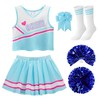 [ReliBeauty] チアガール キッズ 女の子 チアダンス 衣装 セット ブルー 110