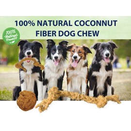 THATUWOOD 100% Coconut Fiber Dog chew Toy Safe for Dogs, Suitable for All Dog Sizes - Made in Vietnam - 1 Pack/ 2 Pieces…