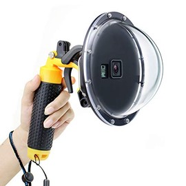 GEPULY Dome Port for GoPro Hero 7 Black/Silver/White, Hero 6 Black, Hero 5 Black, Hero 2018, Dome Port Lens with Waterproof Housing Case Trigger Floating Hand Grip for Underwater Photography