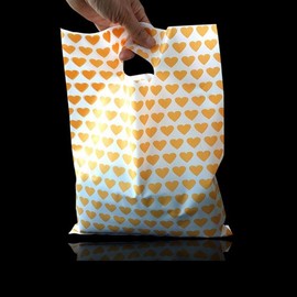 Durable Lovely Heart Fancy Shopping Bags (40x50cm) 100 Count