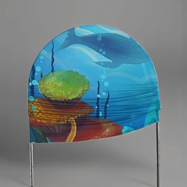 HUAYI Under The Sea Arch Backdrop Cover Underwater Party Chiara Backdrops Arched Wall Covers Stands Display Decorations Mermaid Fish Baby Shower Banner GX102 3ft * 6.5ft