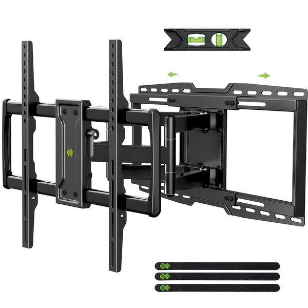 USX MOUNT Full Motion TV Wall Mount Bracket for 32-90" TVs up to 150lbs with 8" Sliding Design, Ultra-Large TV Mount for up to 24" Studs with Swivel, Tilt, Extension & Leveling, Max VESA 600x400mm