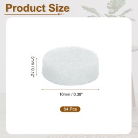uxcell Round Felt Furniture Pads, 84Pcs 0.4" Dia x 0.12" Thick Adhesive Backed Felt Non-Slip Anti-Scratch Felt Pads Chair Leg Protectors for Protecting Hardwood Floor, White