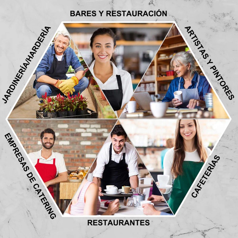 10 Pzs Mandil Delantal Para Chef Meseros Barbería Pintores