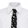 Ambesonne Necktie, Old Time Records Music Discs, 3.7", Charcoal Grey