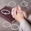 Soaoo 24 Pcs Christian Bracelets Cross Silicone Bracelet White Braided