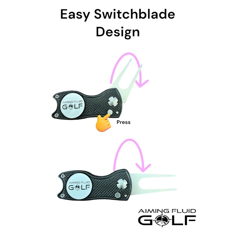 Herramienta plegable de metal con marcador de pelota de golf
