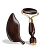 Red Sandalwood Face Roller & Leaf Gua Sha Set, Dual