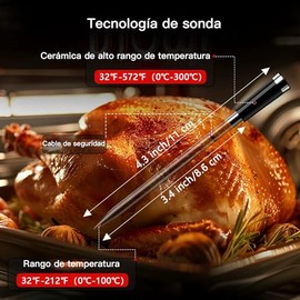 Termómetro Inteligente Inalámbrico para Carne 2 Sondas Inalámbricas                                                                                   