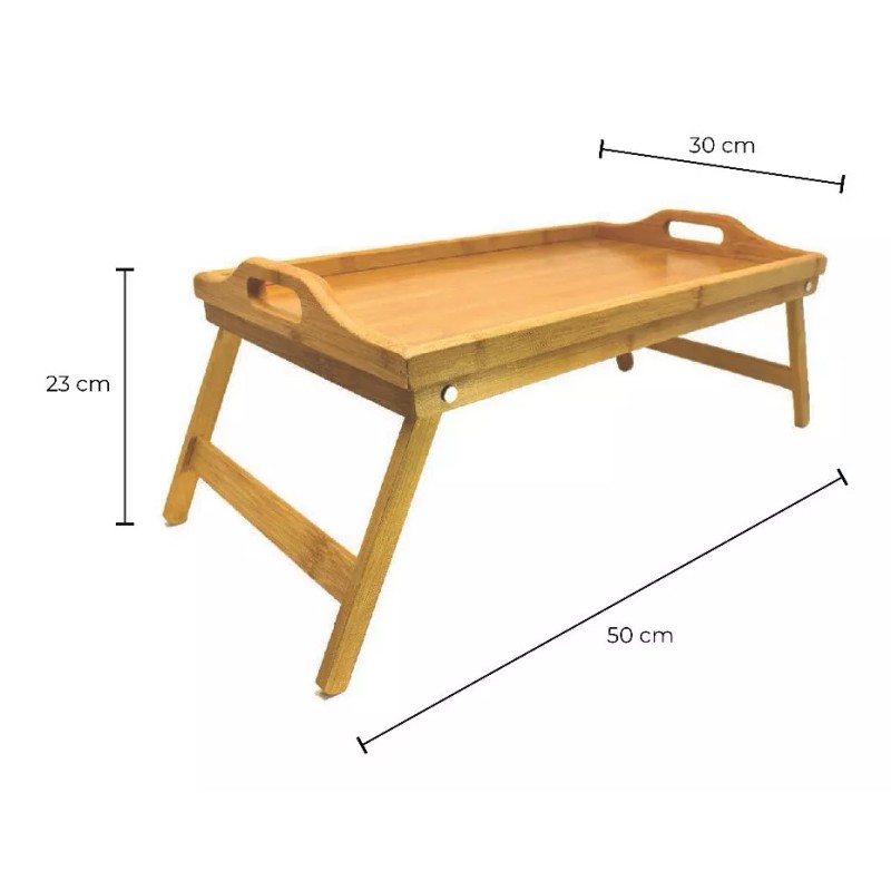 LZ-1005 Mesa Charola De Servicio Para Cama De Bambú 50