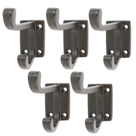 Hammer and Tongs - Rectangular Plate Rounded Hat & Coat Hook - W30mm x H85mm - Black - Pack of 5