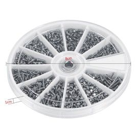 Stainless steel Screws Nuts Assortment Kit for Watches Glassess 600pcs Choose Size M1 M1.2 M1.4 M1.6