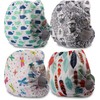 Littles and Bloomz Reusable Nappy, Standard Popper, 4 Nappies, FLP2-0409