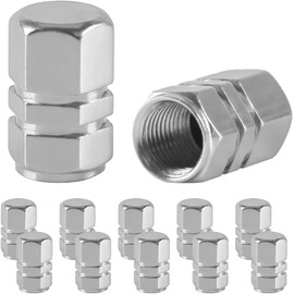 Car Tire tire Valve Cap Valve stem Cover, 12PCS Valve stem Cap,for Automobiles, SUV, Motorcycles, Bicycles, and Trucks, Universal tire Valve stem Cap (Silvery)