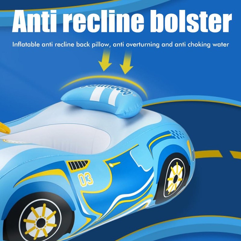 Baby Inflatable Pool Float with Canopy Car Shaped Baby Swim