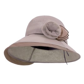 [Afindern] Senior Hat, Women's Hat, Sun Hat, Grandma Bucket Hat, Floral Decoration, Stylish, Elegant, Wide Brim, Small Face Effect, UV Protection, Mom, Middle-Aged, Elderly, Present, Outing, Walking,