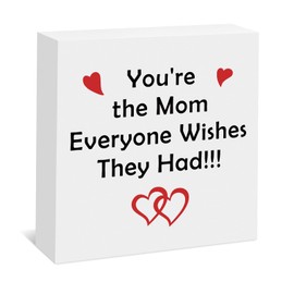 Best Mom Gifts from Daughter Son Wood Box Sign Decor Mom Appreciated Gifts Birthday Valentine's Day Mother's Day Gift for Mother Wife Sister First Time Moms Mother To Be Gift Wooden Plaque Box Sign