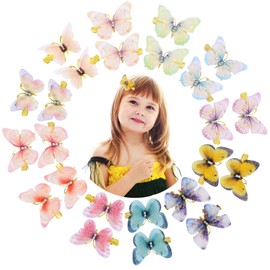Dizila 24 Pieces/12 Pairs Glitter Rhinestone Y2K Butterfly Alligator Hair Clips Hair Barrettes Pins Accessories for Women Girls Teens Kids
