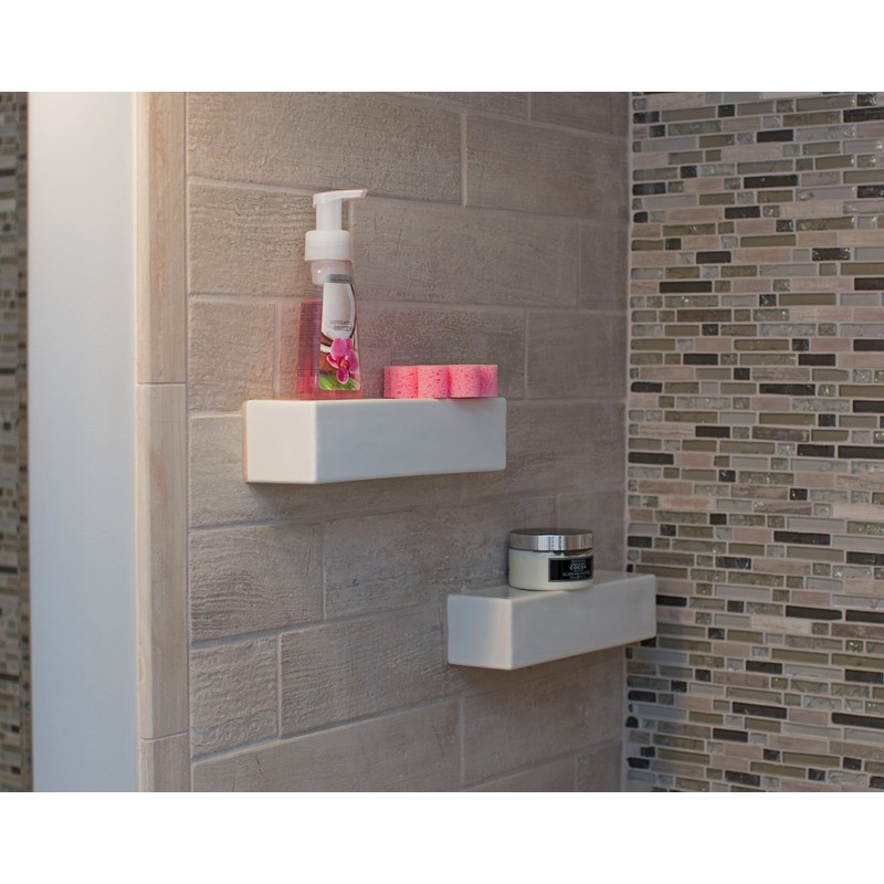 Modern 12" Ceramic Shampoo Shelf Tile
