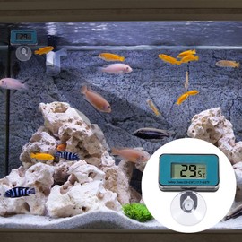 iPobie Waterproof LCD Digital Aquarium Thermometer Submersible Water Temperature Meter, Suction Cup Thermometer for Freshwater and Sea Water, -50°C to 70°C