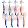 8 Stück Tragbare Prothesenzahnbürste, Mit Mehrschichtigen Borsten Und Ergonomischem Gummigriff,