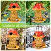Mushroom Solar Bird Feeders for Outdoors Hanging Metal Wild Bird