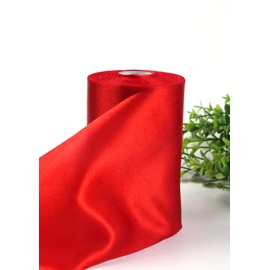 YYCRAFT 6 Inch Wide Satin Ribbon Satin Fabric Spool for Grand Opening Cutting Ceremony Wedding Birthday Party Decoration Gift Craft (22 Yards,Red)