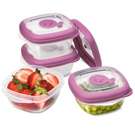 Tribello Small Food Storage Containers With Lids, 5 Oz Fridge Storage Containers, Easy Open Airtight Lids, Dishwasher Safe, BPA Free - Quantity: 4 Pack
